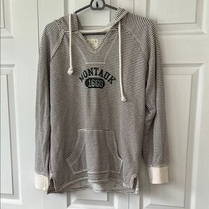 Blue 84 Montauk 1650 Black and White Striped Hoodie